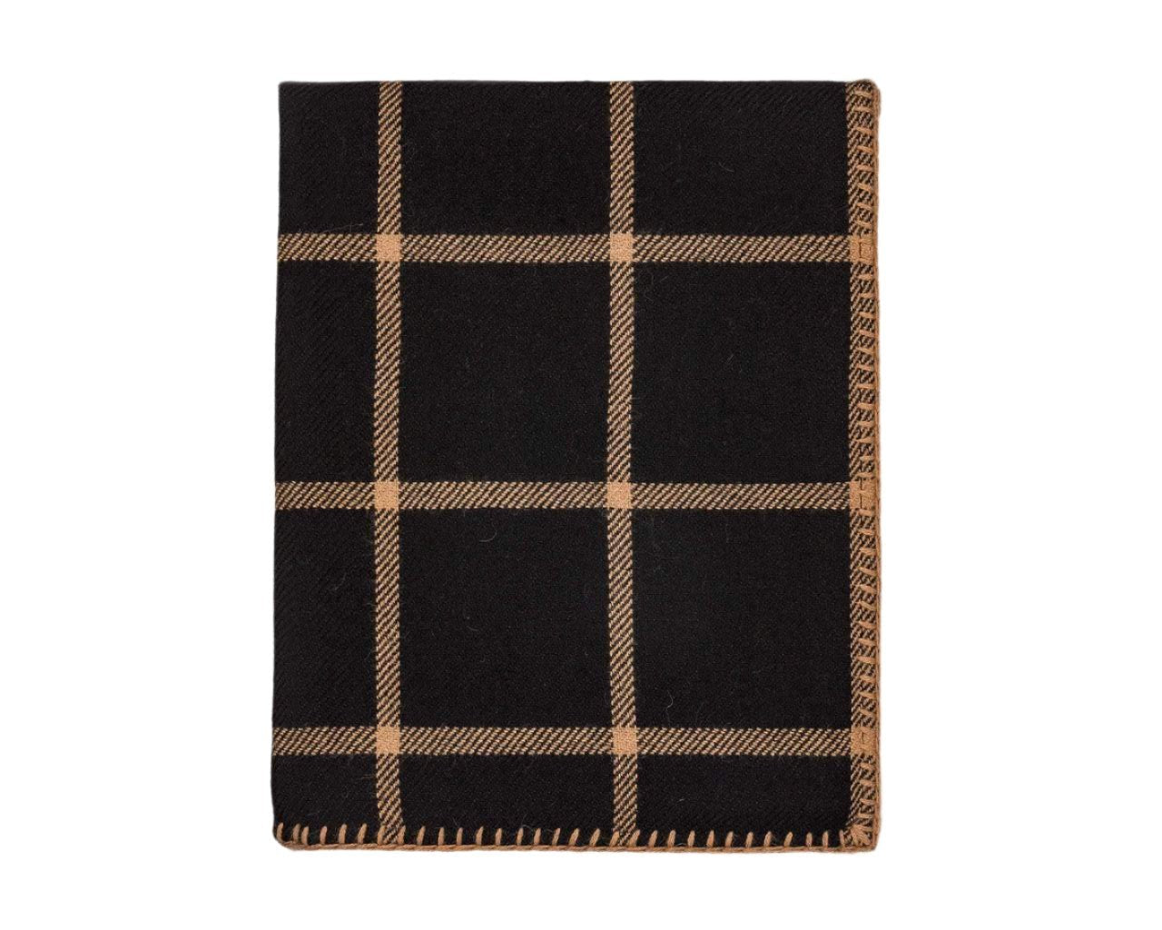 Graydon Alpaca Throw in Black and Camel by Alicia Adams  - Fig linens and Home