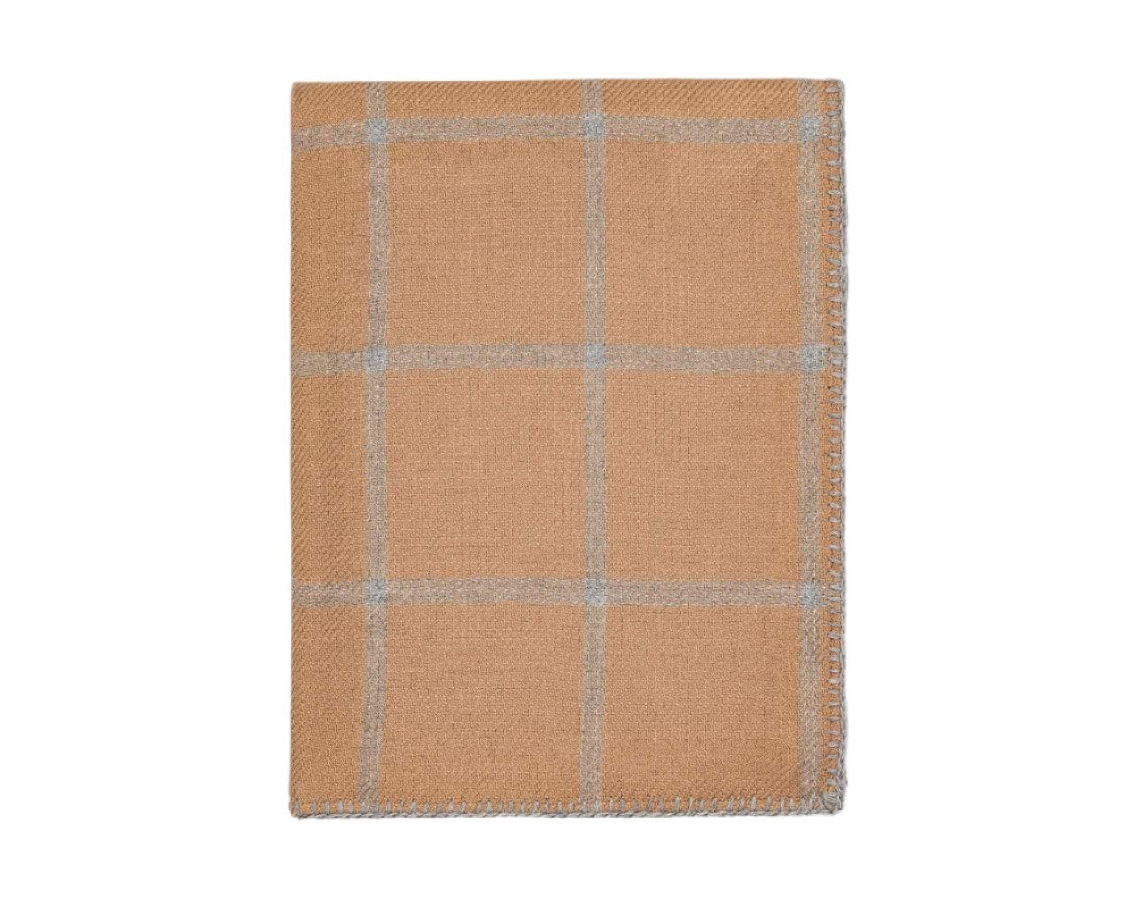 Graydon Alpaca Throw in Camel and Light Grey by Alicia Adams