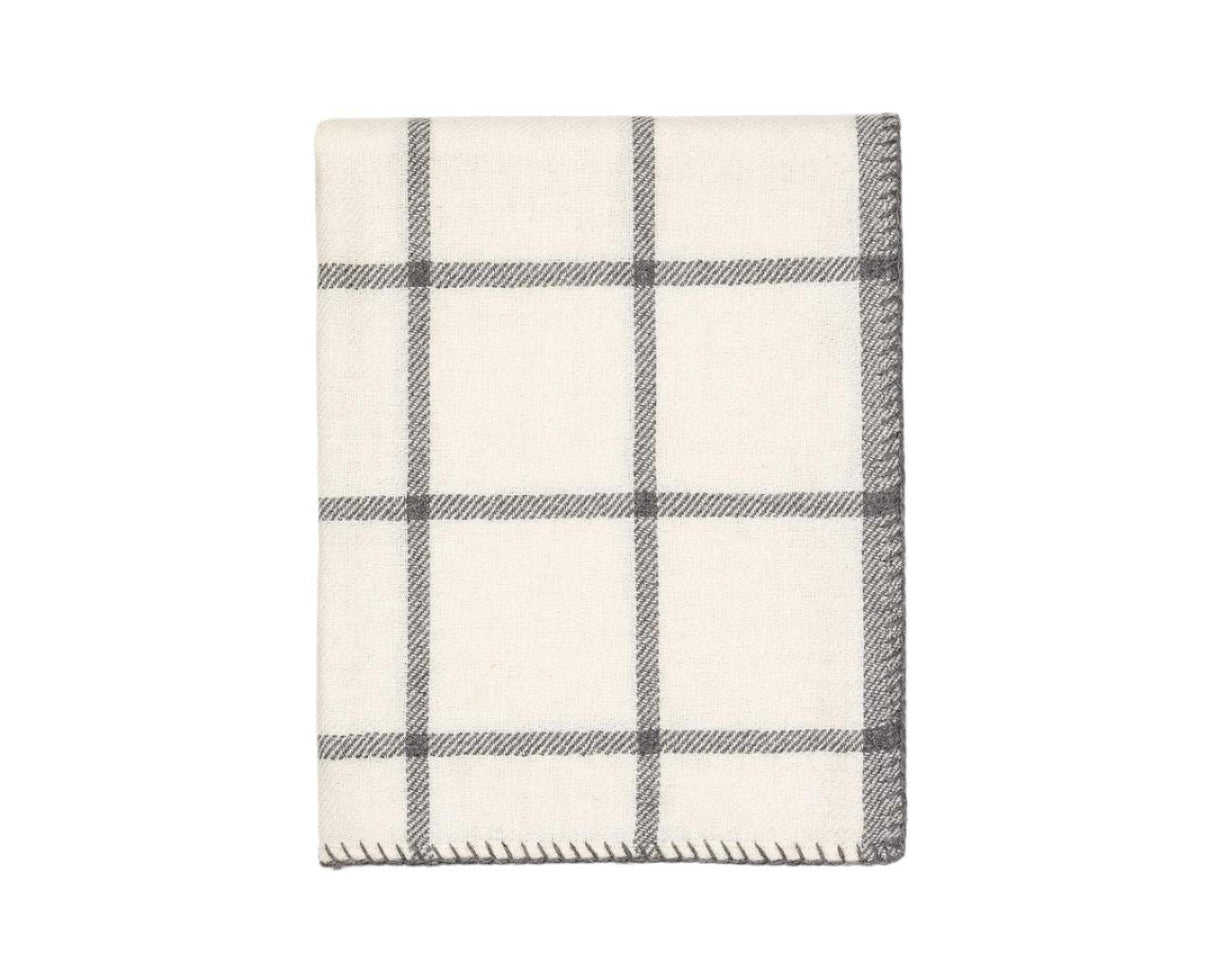 Graydon Alpaca Throw in Ivory and Light Grey by Alicia Adams