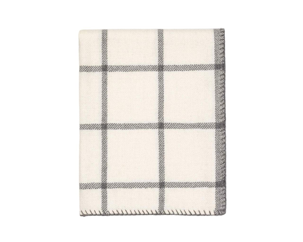 Graydon Alpaca Throw in Ivory and Light Grey by Alicia Adams