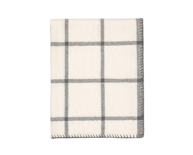 Graydon Alpaca Throw in Ivory and Light Grey by Alicia Adams
