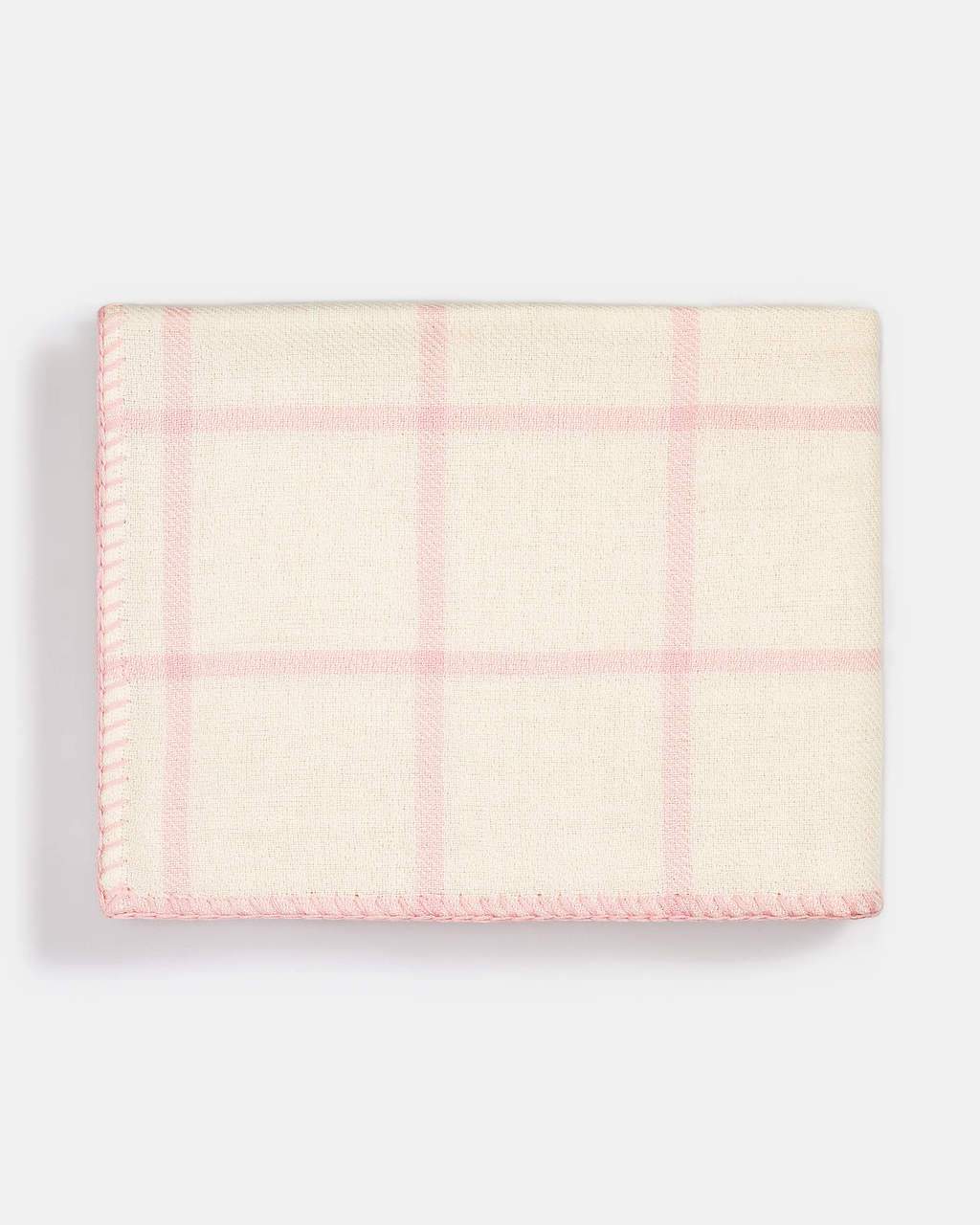 Graydon Alpaca Throw in Ivory and Light Pink by Alicia Adams