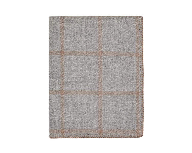 Graydon Alpaca Throw in Light Grey and Taupe by Alicia Adams