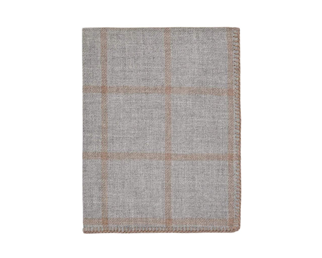 Graydon Alpaca Throw in Light Grey and Taupe by Alicia Adams