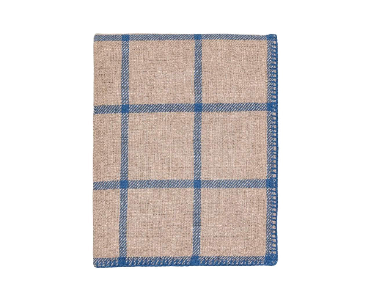 Graydon Alpaca Throw in Light Taupe and Blue by Alicia Adams