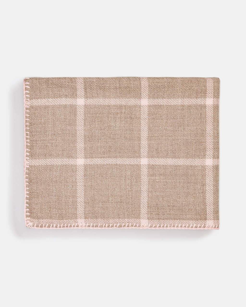 Graydon Alpaca Throw in Light Taupe and Light Pink by Alicia Adams