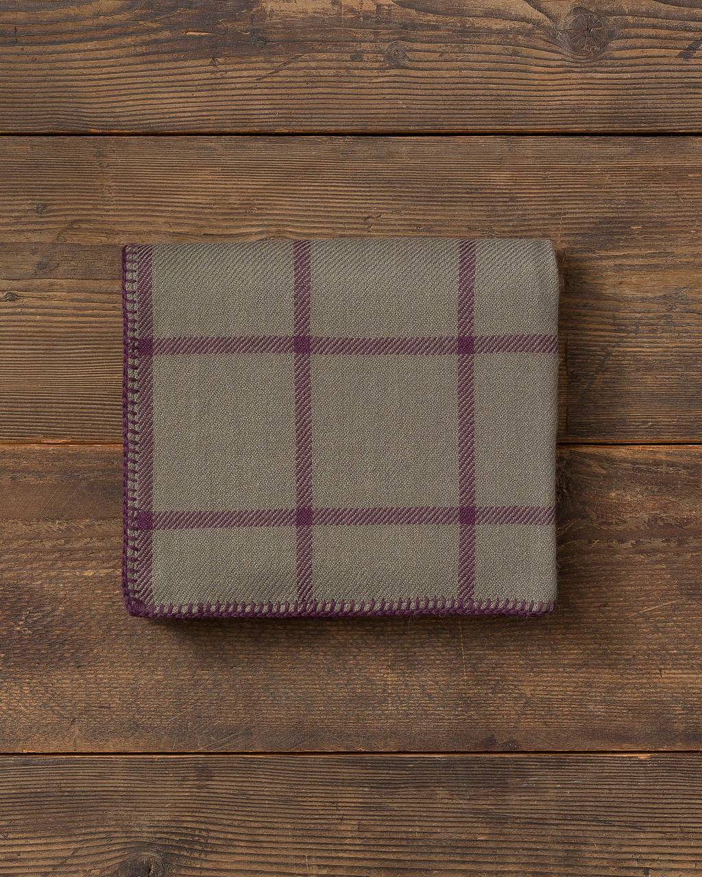 Graydon Alpaca Throw in Moss and Purple by Alicia Adams