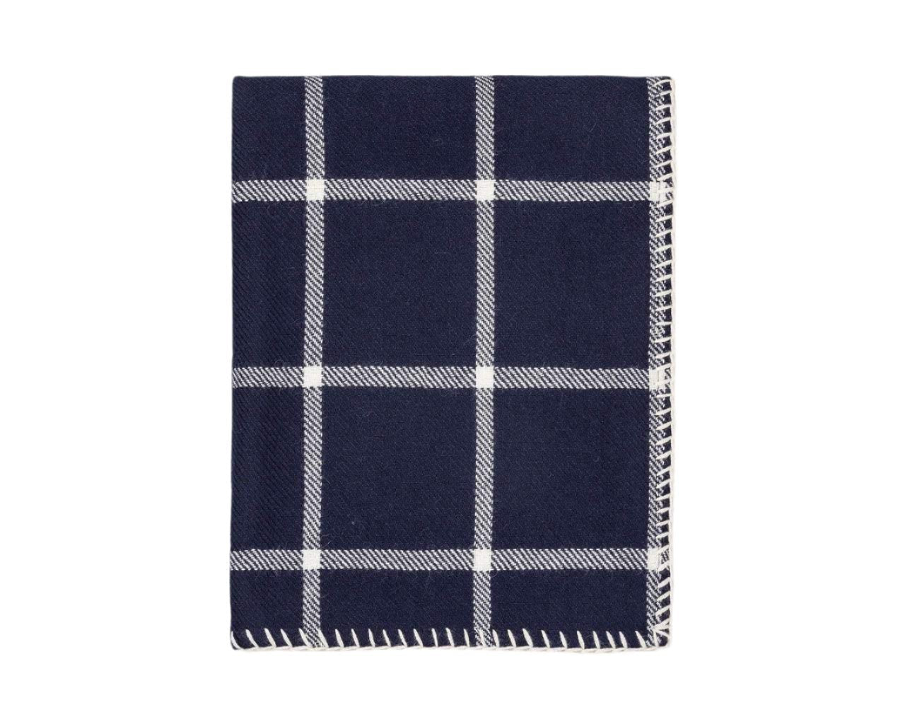Fig Linens - Graydon Alpaca Throw in Navy and Ivory by Alicia Adams Alpaca