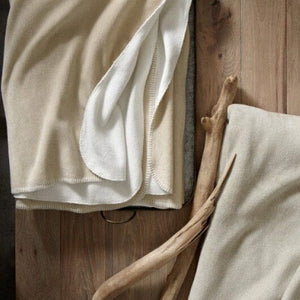 Peacock Alley Blanket - Alta Blankets - White and Linen Reversible