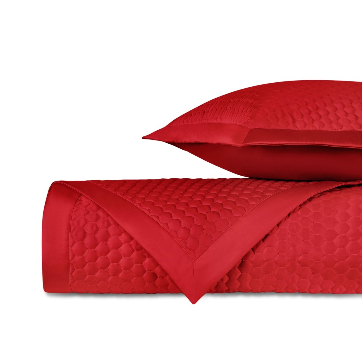 APIARY Quilted Coverlet in Bright Red by Home Treasures at Fig Linens and Home