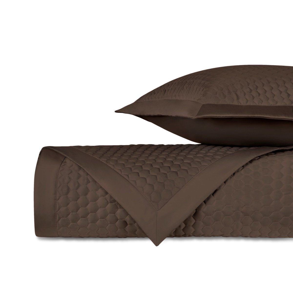 APIARY Quilted Coverlet in Chocolate by Home Treasures at Fig Linens and Home