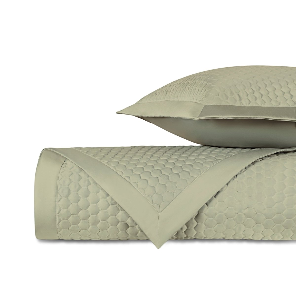 APIARY Quilted Coverlet in Crystal Green by Home Treasures at Fig Linens and Home