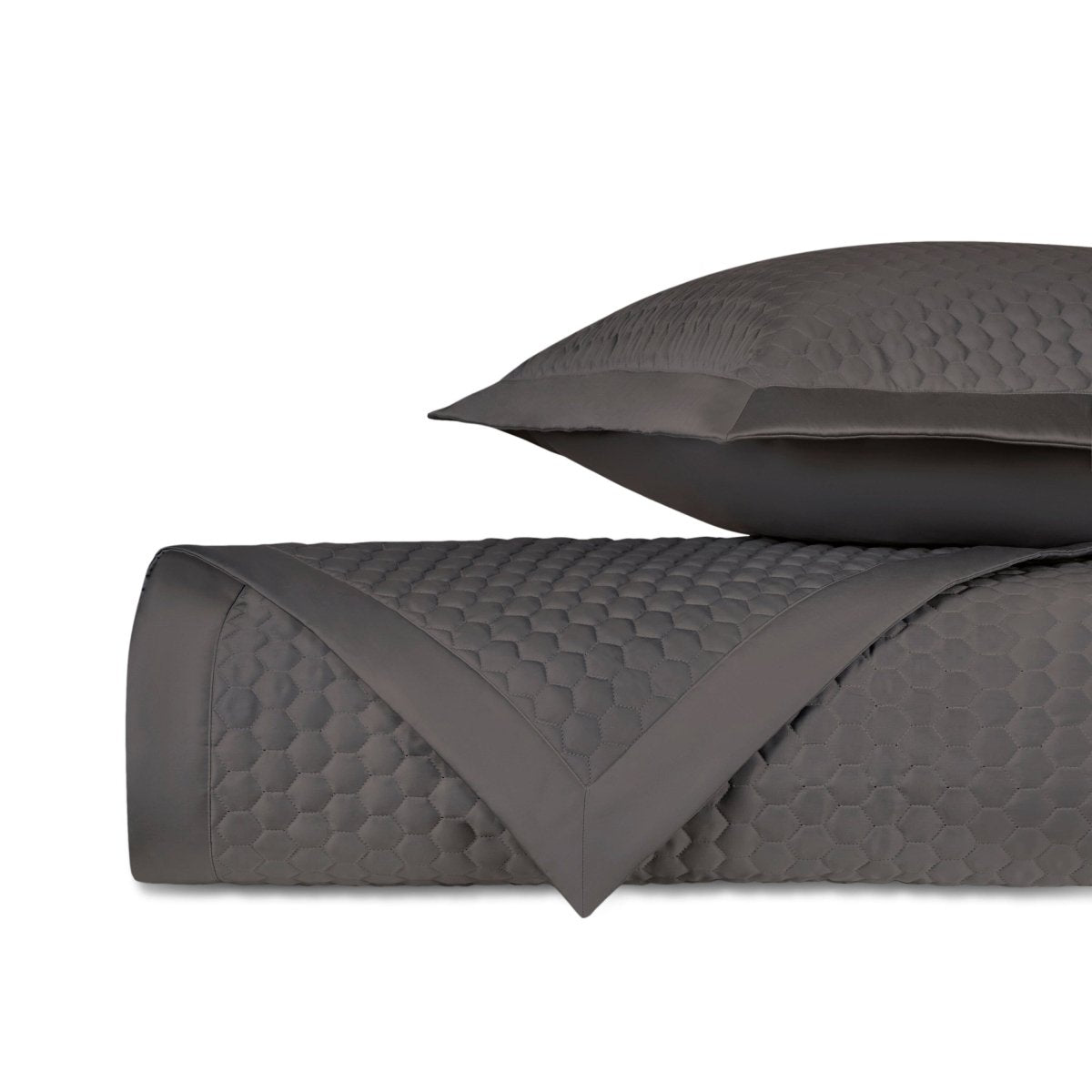 APIARY Quilted Coverlet in Grisaglia Gray by Home Treasures at Fig Linens and Home
