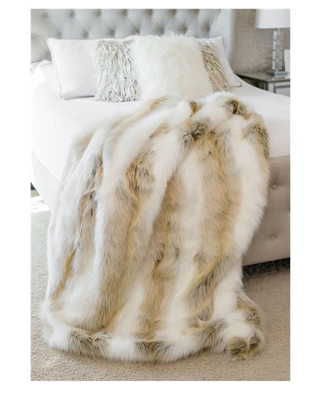Arctic Fox Faux Fur Throw Blanket by Fabulous Furs | Fig Linens