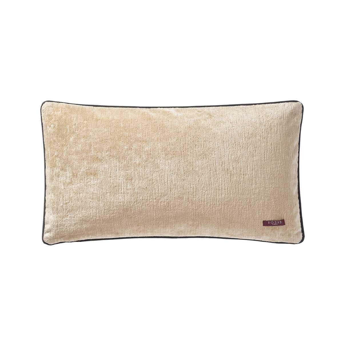 Fig Linens - Boromee Greige Lumbar Pillow by Iosis -Back