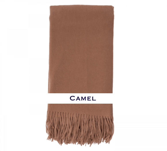 100% Cashmere Plain Weave Throw by Alashan camel