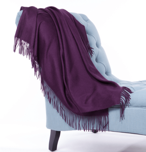 100% Cashmere Plain Weave Throw by Alashan