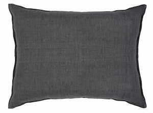 fig linens - pom pom at home - montauk charcoal grey big pillow 