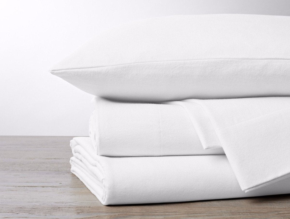 Alpine White Cloud Brushed Organic Flannel Sheet Sets by Coyuchi