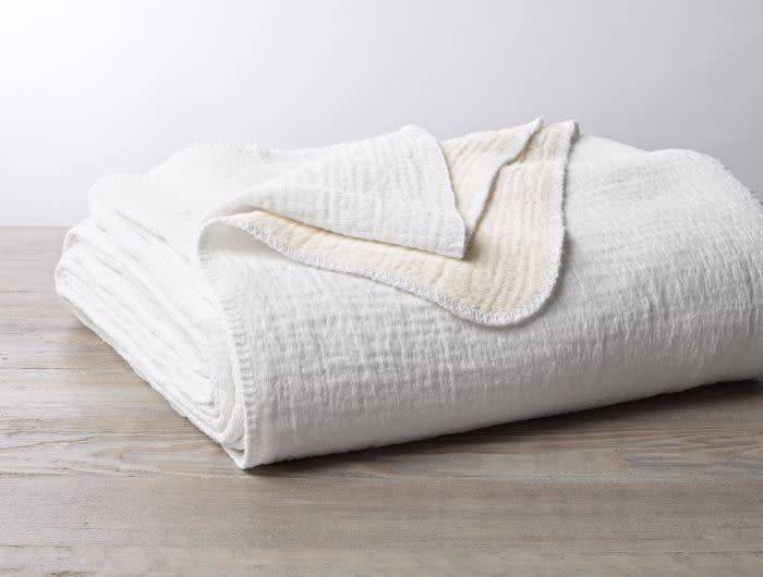 Cozy Cotton White Organic Blanket by Coyuchi - Fig Linens