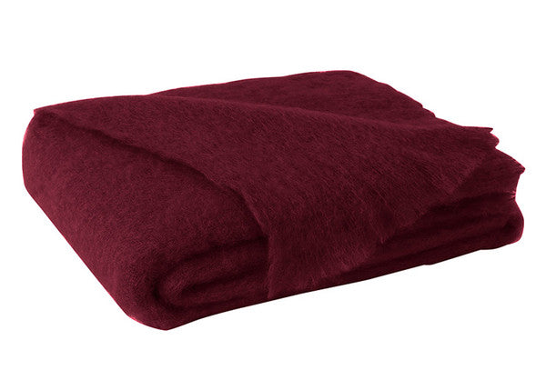 Brushed Mohair Throw Cranberry by Lands Downunder