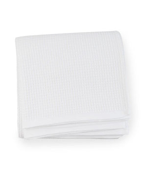 Fig Linens - Kingston Blanket by Sferra - Cotton Waffle Bed Blankets - white blanket 