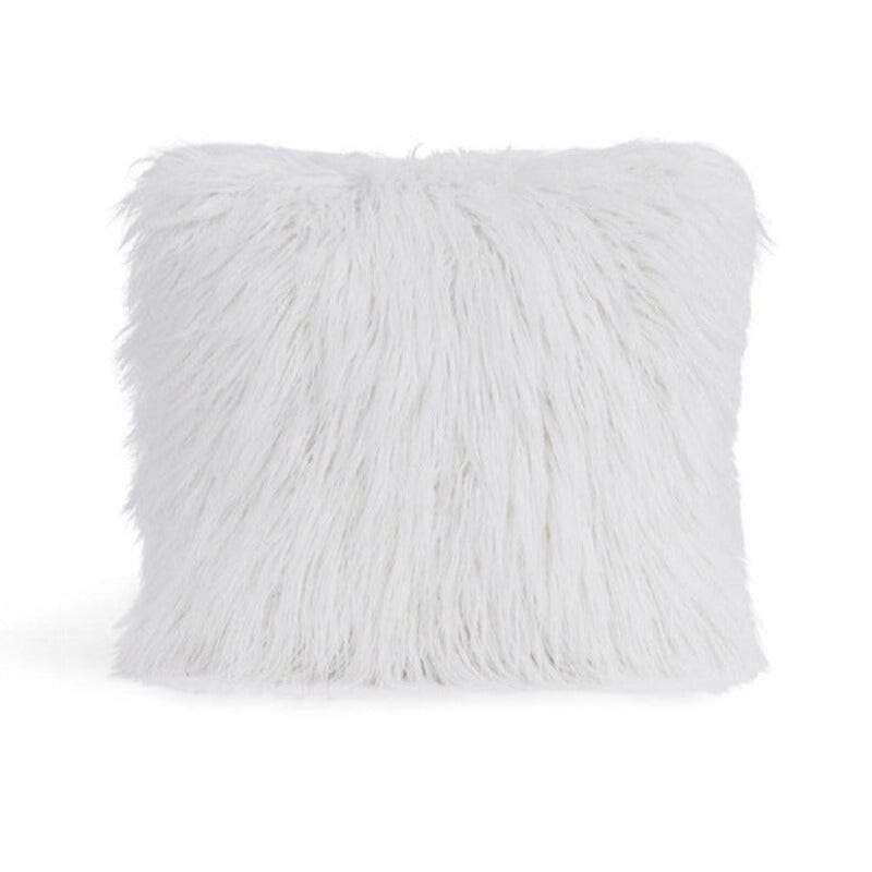 Tibetan Lamb White Pillows - White Faux Fur Throw Pillows 3 sizes - Fabulous Furs 18x18