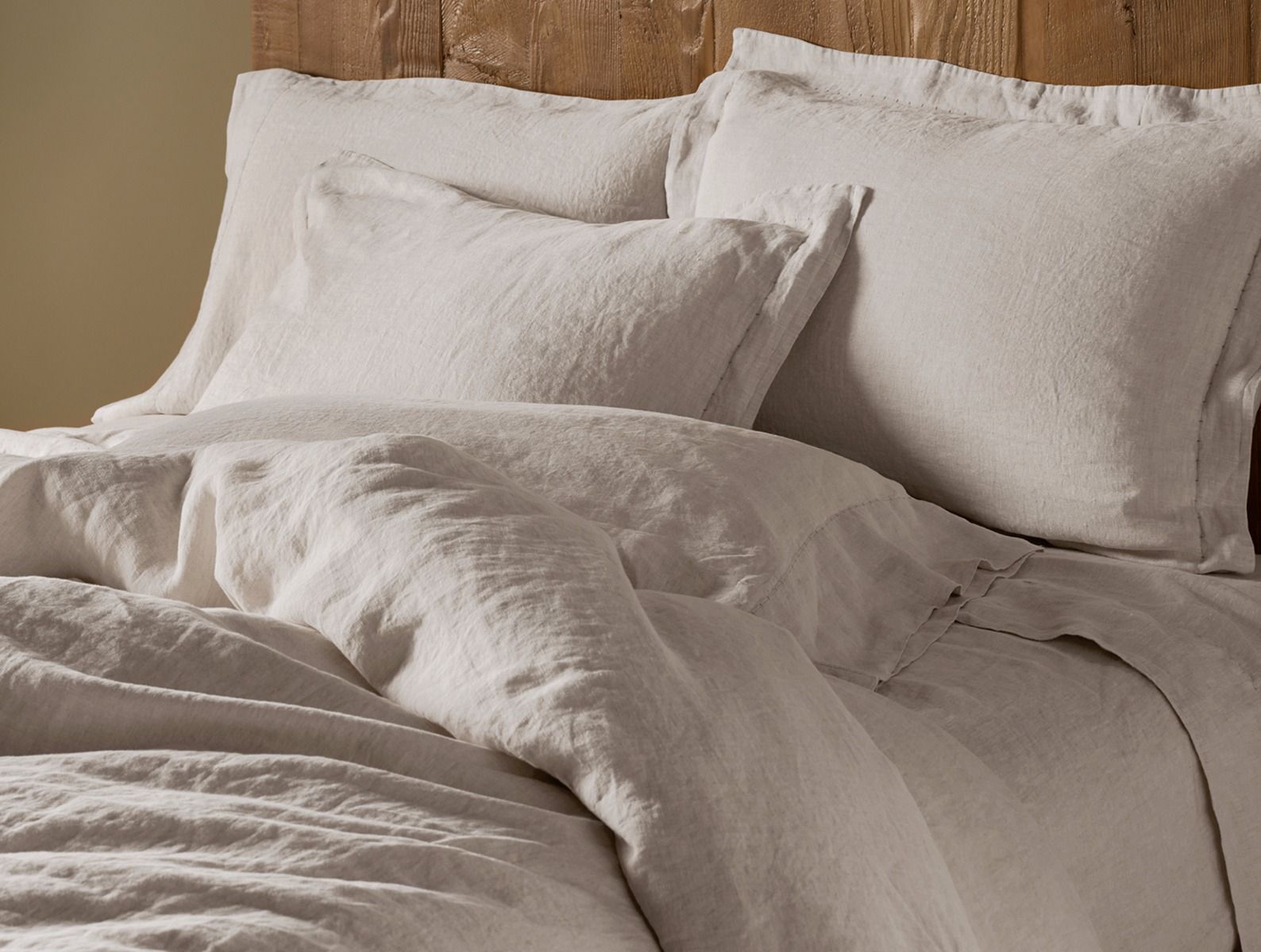 fig linens - coyuchi organic linen bedding in natural chambray