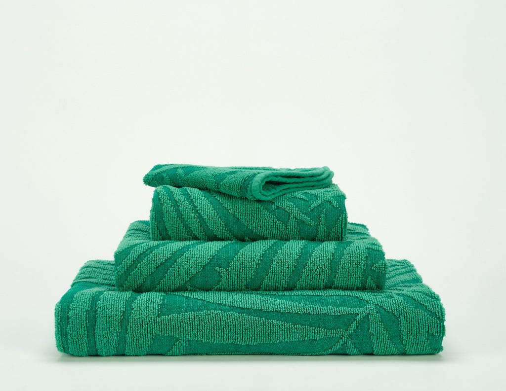 Fig Linens - Fidji Bath Towels by Abyss & Habidecor  - Emerald Towels - Stack
