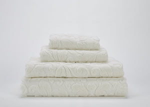 Fig Linens - Ivory Gloria Bath Towels by Abyss & Habidecor - Stack