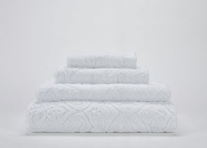 Fig Linens - White Gloria Bath Towels by Abyss & Habidecor - Stack