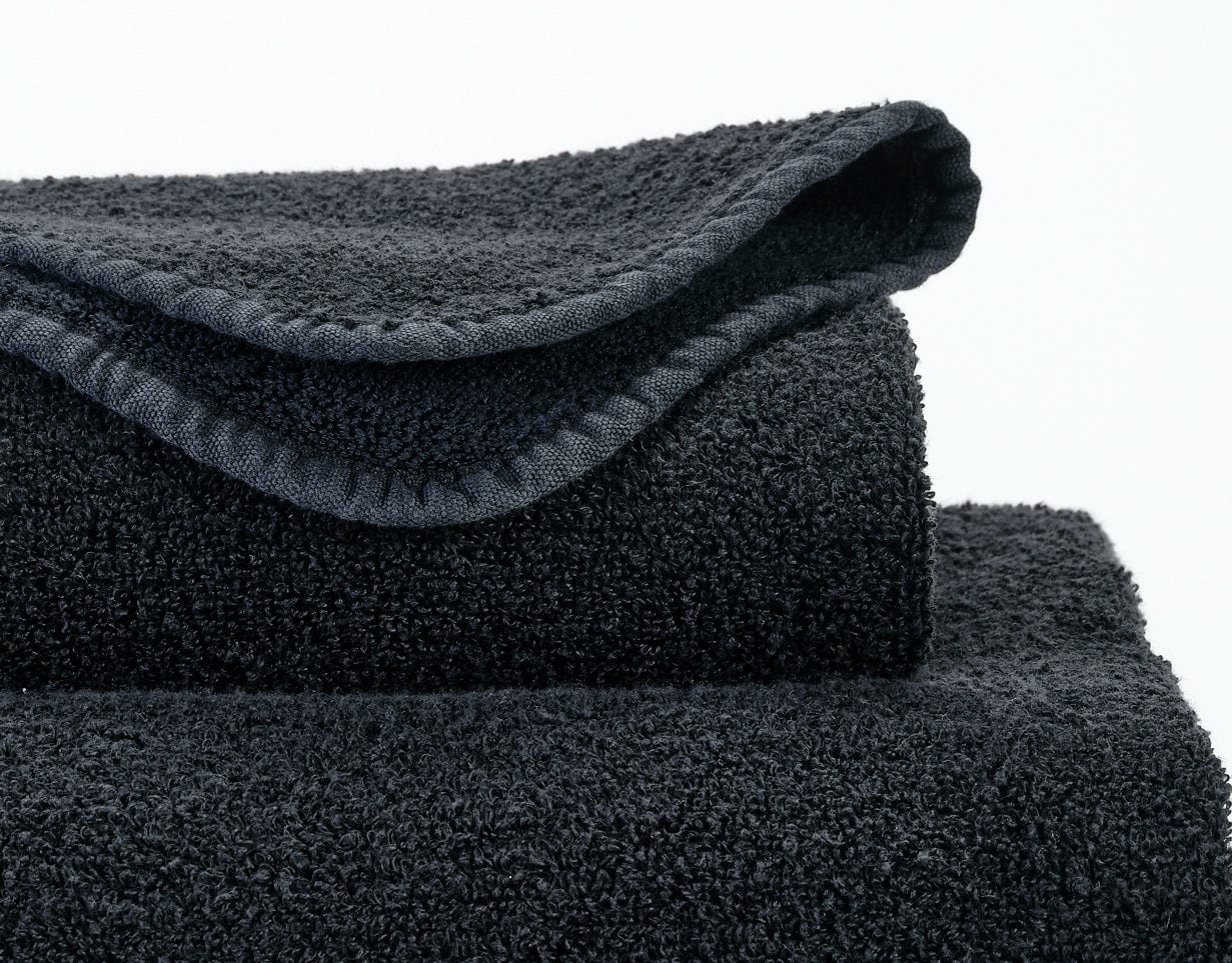 Lino Black Bath Towels by Abyss and Habidecor | Fig Linens