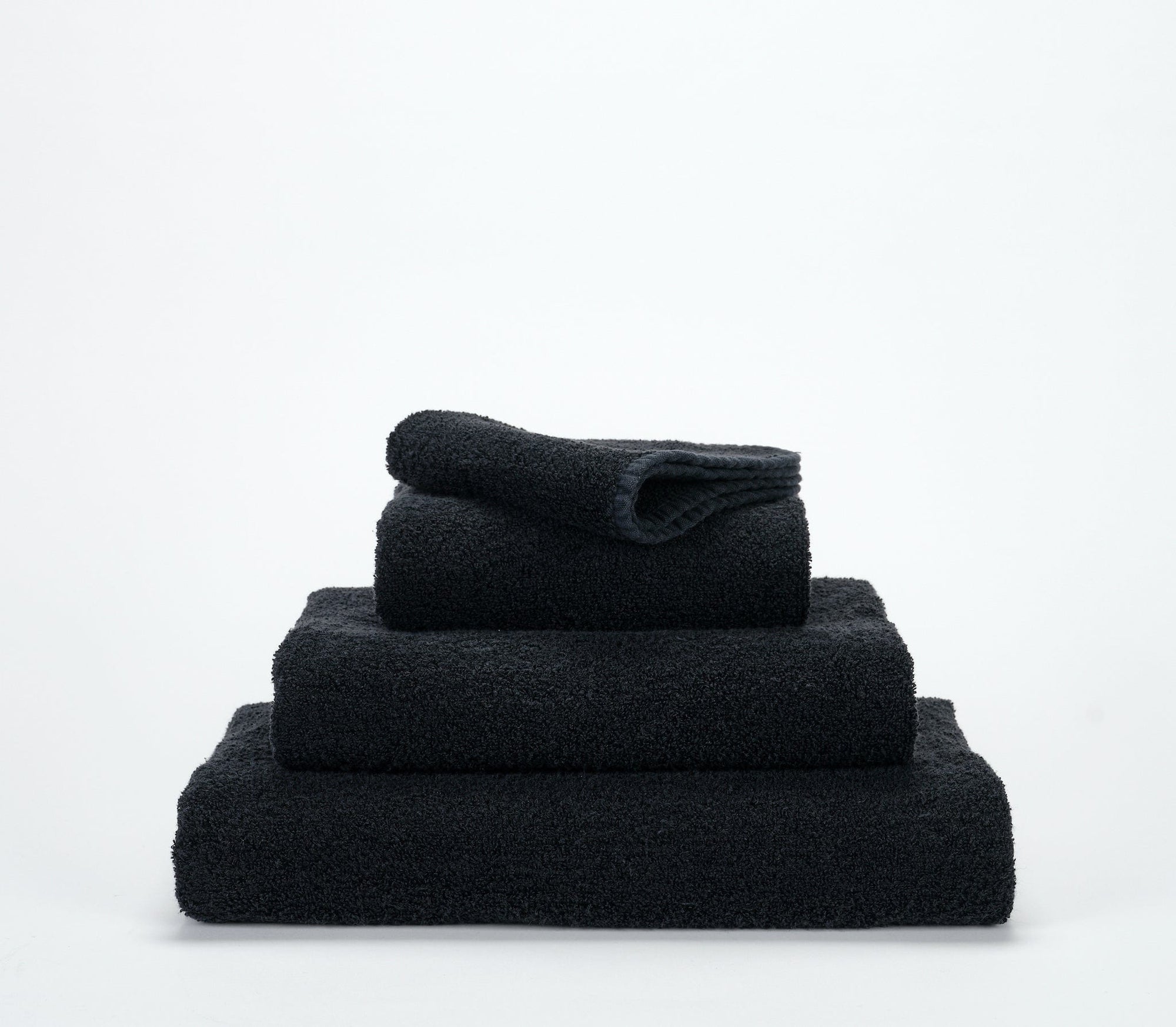 Lino Black Bath Towels by Abyss and Habidecor | Fig Linens