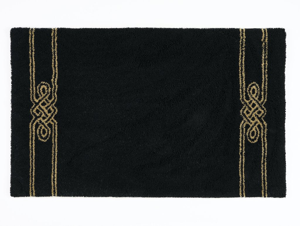 Fig Linens - Emser Black & Gold Rug by Abyss and Habidecor
