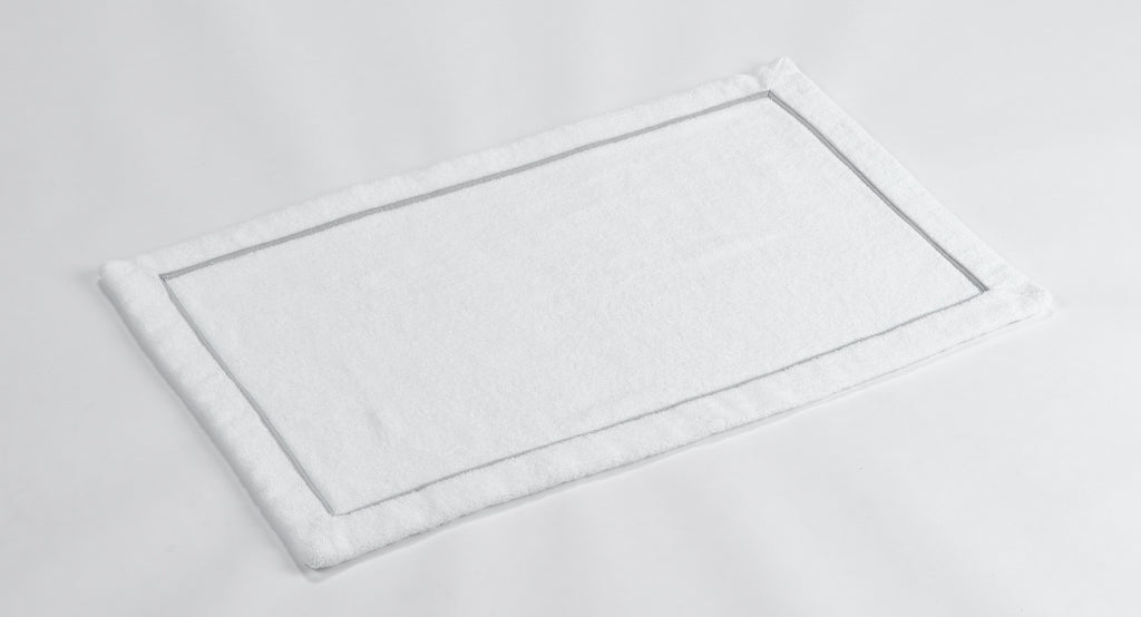 Fig Linens - Saxo White and Platinum Bath Mats by Abyss & Habidecor 