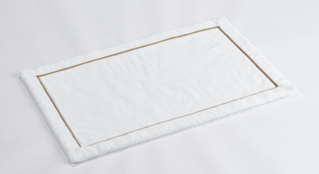 Fig Linens - Saxo White and Taupe Bath Mats by Abyss & Habidecor 