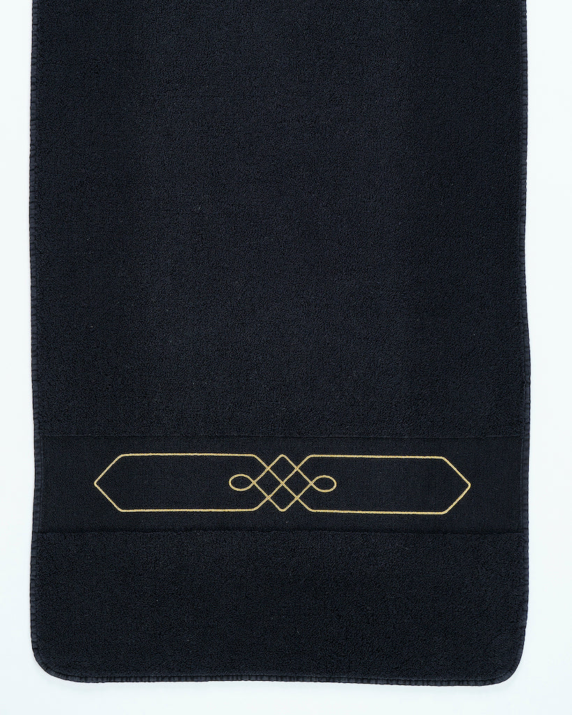 Spencer Black and Gold Embroidered Bath Towels by Abyss & Habidecor - Fig Linens and Home
