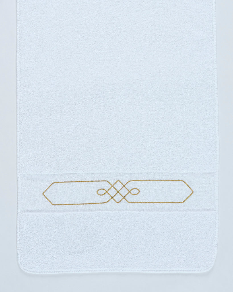 Spencer White and Gold Embroidered Bath Towels by Abyss & Habidecor - Fig Linens and Home