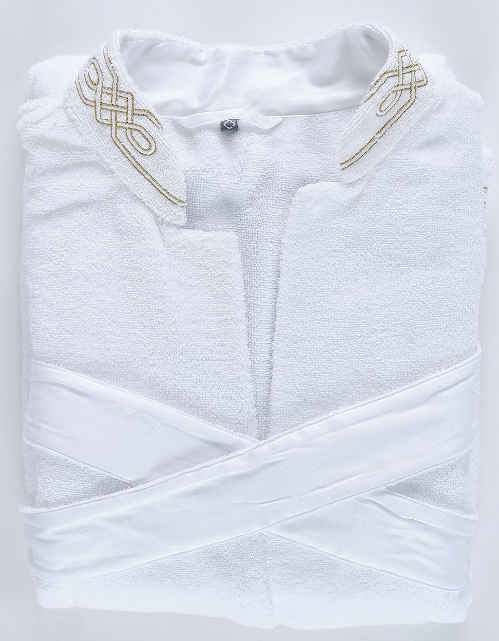 Fig Linens and Home - White and Gold Spencer Robe by Abyss and Habidecor