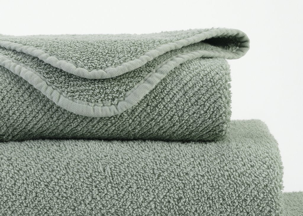 Fig Linens -  Aqua Twill Bath Towel Set by Abyss and Habidecor 