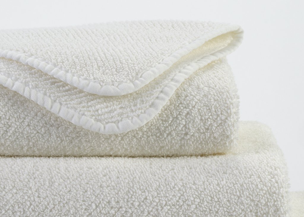 Fig Linens - Twill Bath Towel Set by Abyss and Habidecor - Ivory - closeup