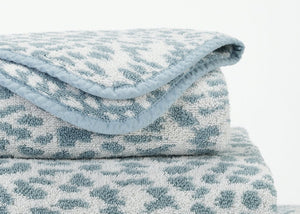 Fig Linens - Zimba Bath Towels by Abyss and Habidecor - Atlantic - Closeup