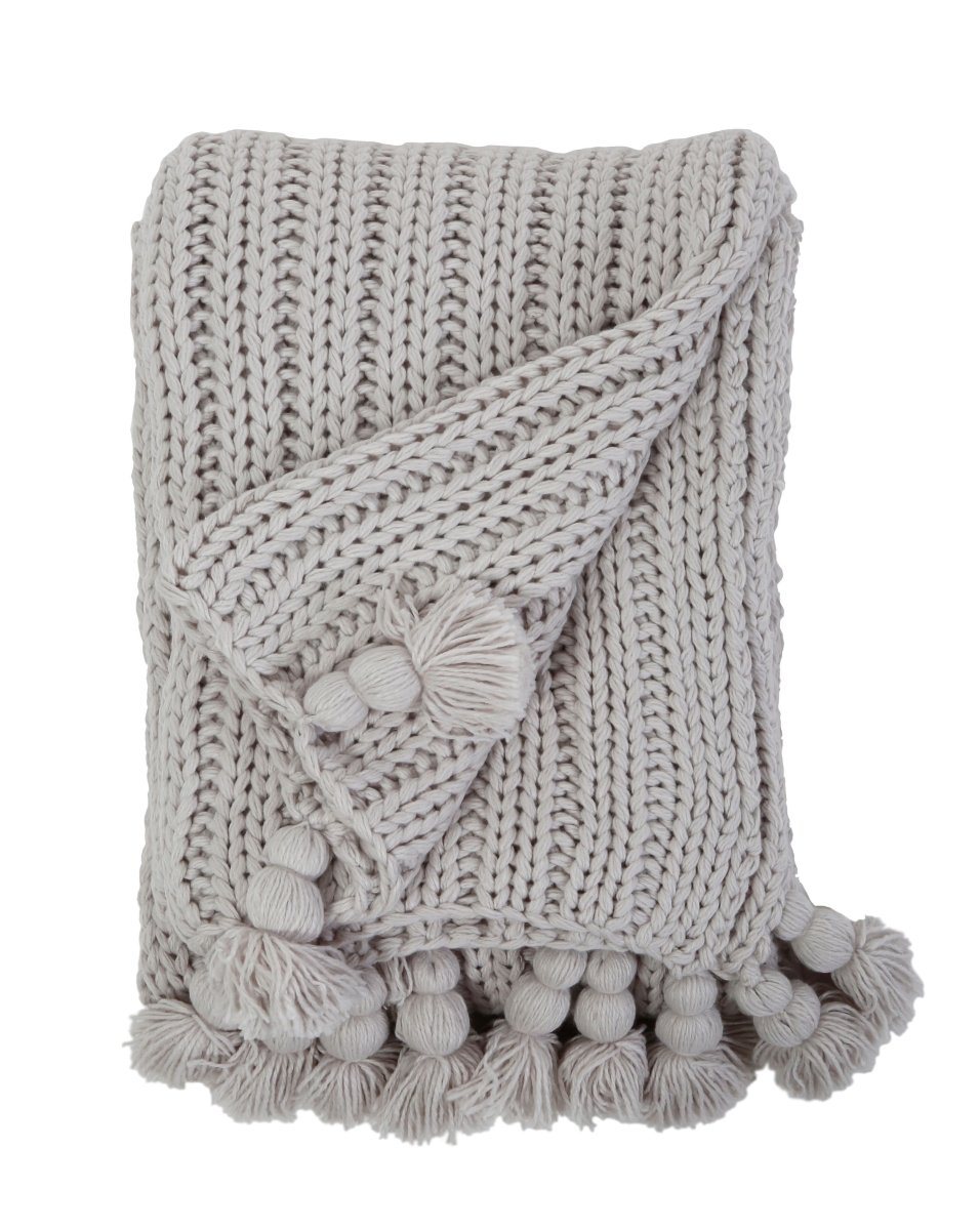 Anacapa Light Grey Oversized Throw by Pom Pom at Home | Fig Linens