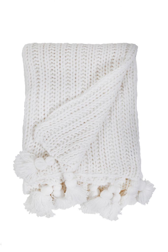 Anacapa White Oversized Throw by Pom Pom at Home | Fig Linens