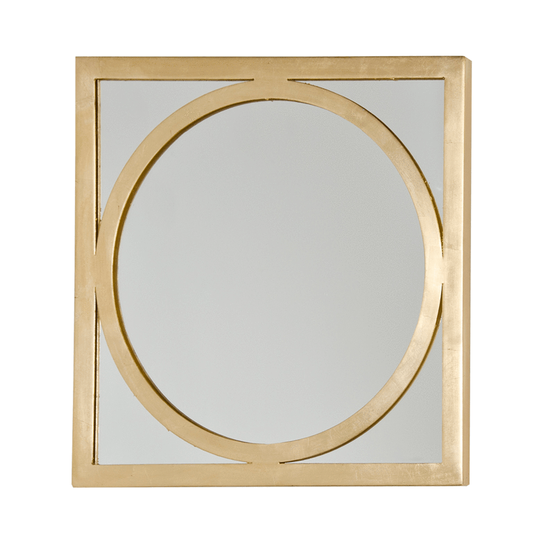 Mirtico Mirror in Gold Leaf Gold Leaf 18"W X 18"H X 1"D at FIG LINENS AND HOME 1