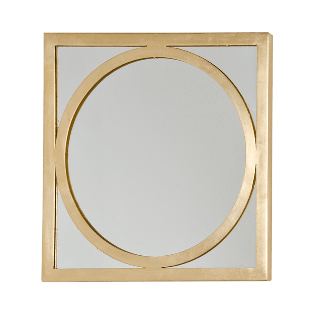 Mirtico Mirror in Gold Leaf Gold Leaf 18"W X 18"H X 1"D at FIG LINENS AND HOME 1