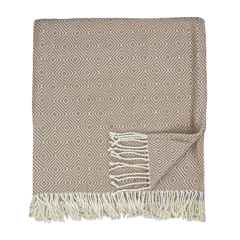 Arches Cream &amp; Taupe Throw by Ann Gish | Fig Linens