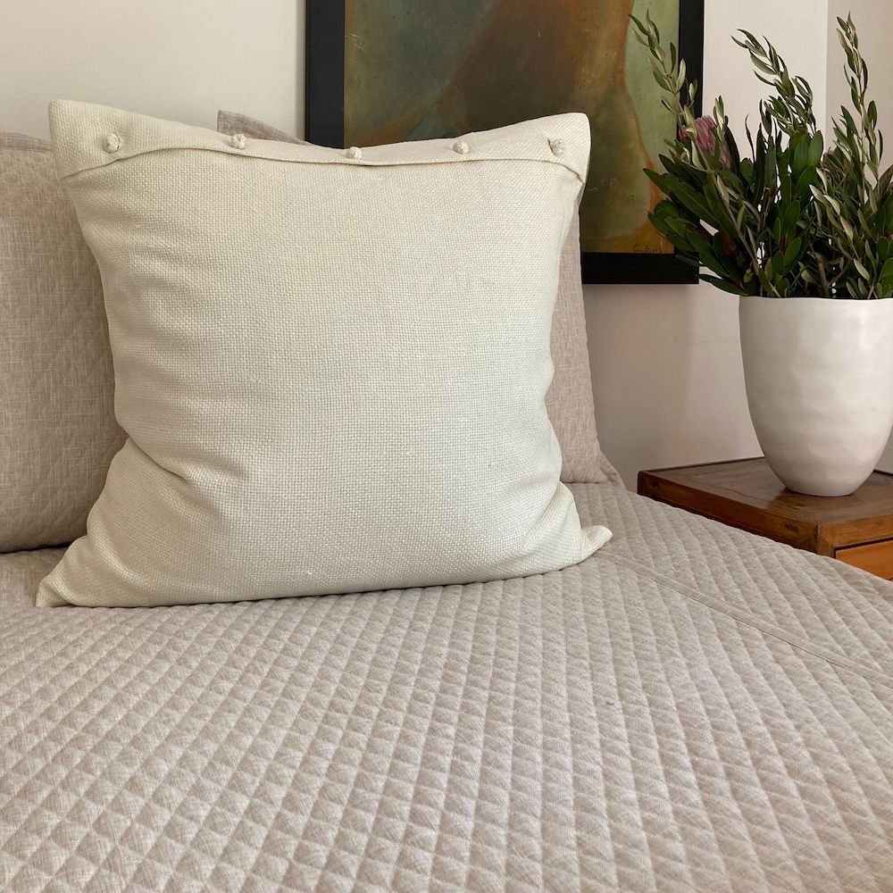 Lifestyle - Basketweave Shams with French Knots by Ann Gish | Fig Linens