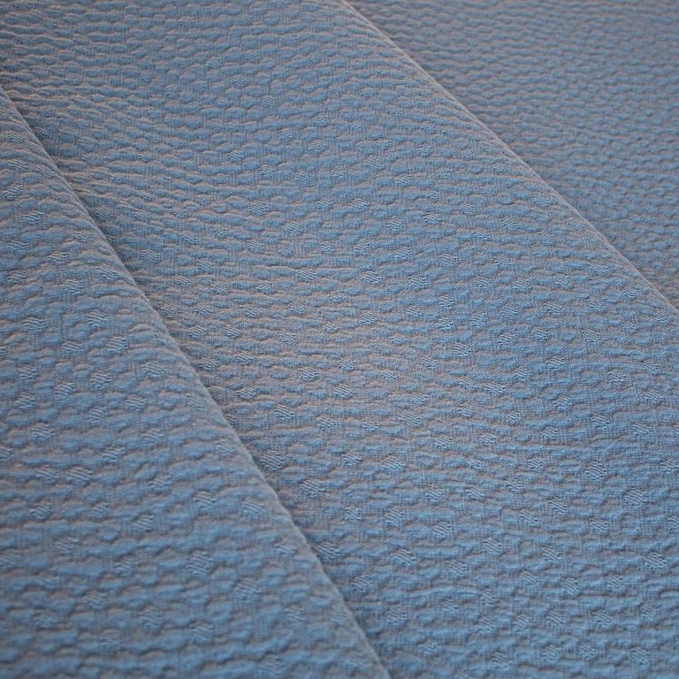 Closeup - Bubble Blue Matelassé Coverlet Set by Ann Gish | Fig Linens