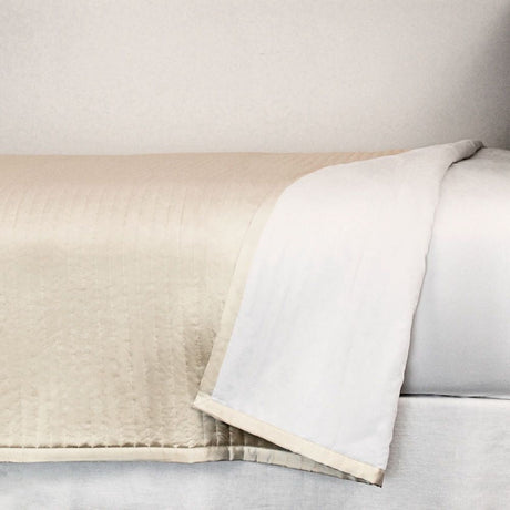 Pumice Charmeuse Channel Quilted Bedding by Ann Gish - Fig Linens